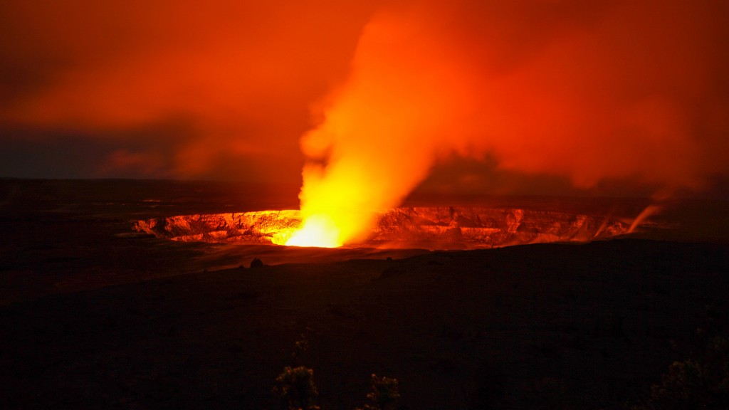 Kilauea Vulkan bei Nacht, SIcht vom Jaggar Museum